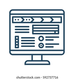 Registration Form on Screen vector icon