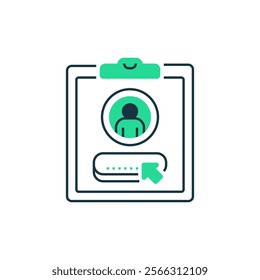 Registration Form Two Tone Color Icon. linear style sign for mobile concept and web design. Outline vector icon.