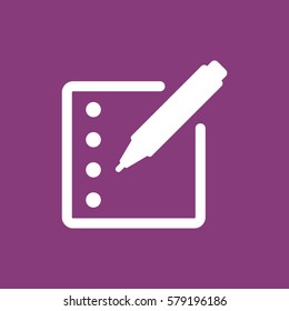 Registration Icon, flat design style