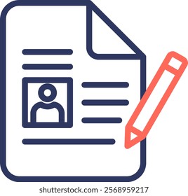 Registration Icon Line Color Vector Illustration