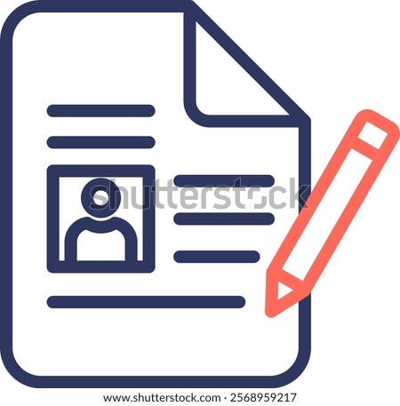 Registration Icon Line Color Vector Illustration