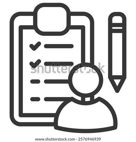 Registration Icon Lineal Style Vector Illustration