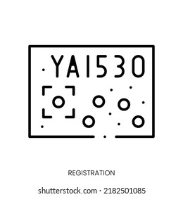 icono de registro. Signo de estilo lineal aislado en fondo blanco. Ilustración del vector
