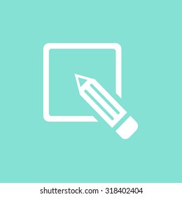 Registration  icon on green background. Vector illustration.