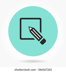 Registration  icon  on green background. Vector illustration.