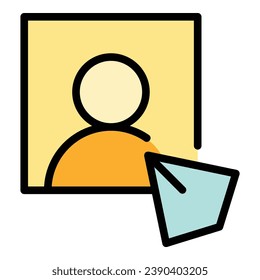Registration icon outline vector. Register user. Online web color flat