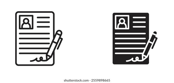 Registration Icon set in black color for ui designs