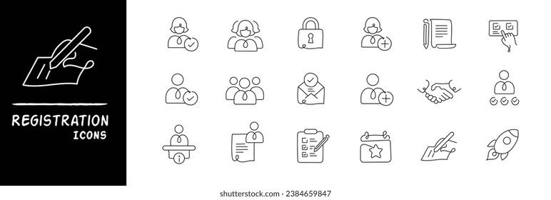 Registration Icons. Variety of Sign Up Symbols and Account Creation Graphics for a seamless registration process.