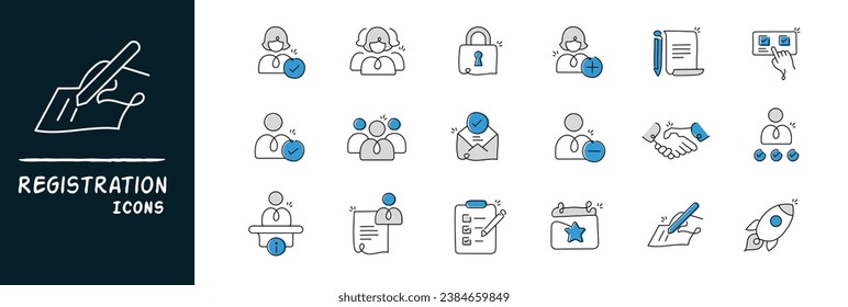 Registration Icons. Variety of Sign Up Symbols and Account Creation Graphics for a seamless registration process.