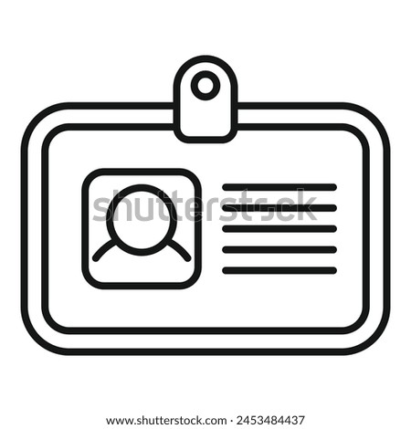 Registration id card icon outline vector. New membership number. Verify business