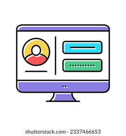 registration internet account color icon vector. registration internet account sign. isolated symbol illustration