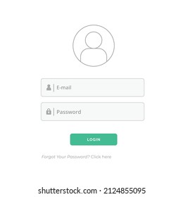 Diseño plano de inicio de sesión de registro. La página de registro. Formulario de registro. Vector