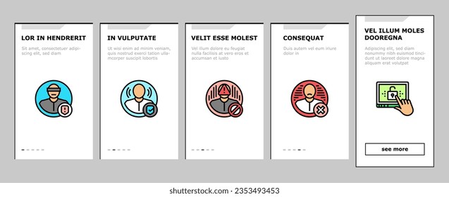 registration login website form onboarding mobile vector. register web, user online, business computer, digital internet, application password registration login website form color line illustrations