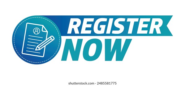 Registration now infographics. Vector illustration.