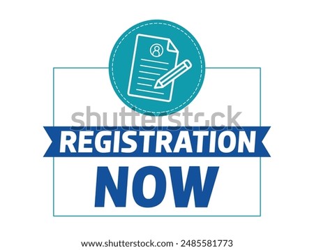 Registration now infographics. Vector illustration.