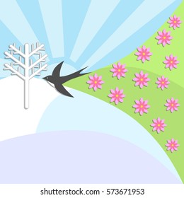 Registration on a spring theme: the swallow brought spring, spring comes