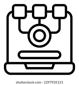 vector de contorno de icono de página de registro. Internet Web. Inicio de sesión de acceso