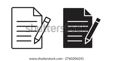 Registration paper icon line vector illustration in solid color design