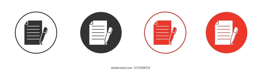 Icono de papel de registro. Diseño de Vector de Web