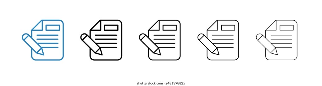 Registration paper liner icon vector set.