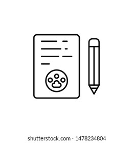 registration, pets, veterinary icon. Simple thin line, outline vector of Petshop icons for UI and UX, website or mobile application