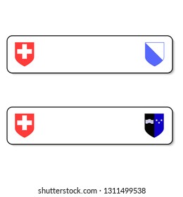 Registration plates vechicle registration plates of Switzerland with different signs. EPS 10