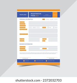 Plantilla de formulario de impresión de registro A4