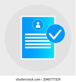 Registration security flat icon. Check list success icon for business and presentation