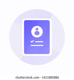 Registration security flat icon with gradient style. Check list success icon for business and presentation