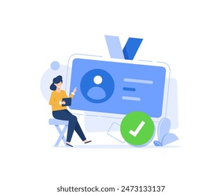 registration successful, account successfully created concept,simple modern graphic element for landing page ui