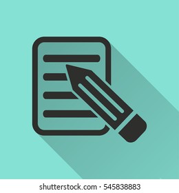 Registration vector icon. Black illustration isolated on green background for graphic and web design.