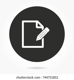 Registration vector icon. Illustration isolated for graphic and web design. Round button.