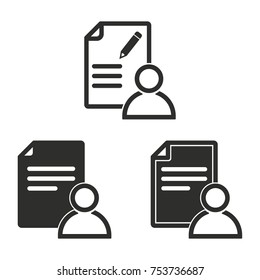 Registration vector icons set. Black illustration isolated for graphic and web design.