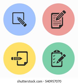 Registration vector icons set. Illustration isolated for graphic and web design.