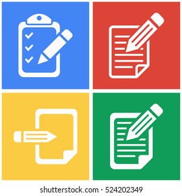 Registration vector icons set. White illustration isolated for graphic and web design.