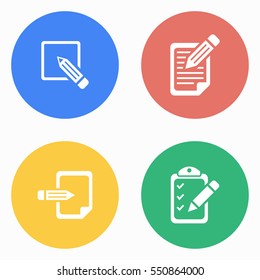 Registration vector icons set. White illustration isolated for graphic and web design.