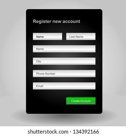 Registration web site form svg