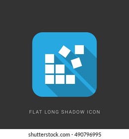 Registry Editor Flat blue long shadow Icon / Logo Design