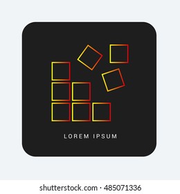 Registry Editor Red & Orange gradient attractive line thin icon / logo design