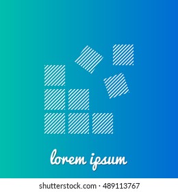 Registry Editor White stroke fill with blue and green gradient background Icon / Logo Design