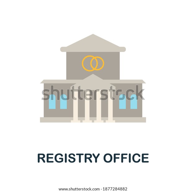 Registry Office flat icon. Color\
simple element from wedding collection. Creative Registry Office\
icon for web design, templates, infographics and\
more