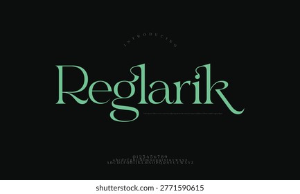 Reglarik serif font display with typeface typography reglarik alphabetic alphabet illustration typographic fontname typefacefamily fontfamily logotype headline branding blackbackground