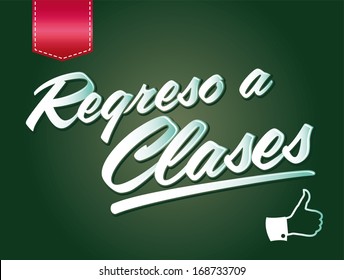 Regreso a clases - Back to school spanish text - poster -card - Vector illustration