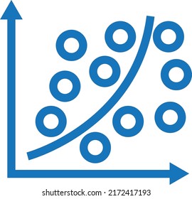 Regression Analysis Icon, Analysing Icon Vector