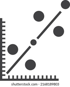 Regression Analysis Icon, Chart Icon Vector