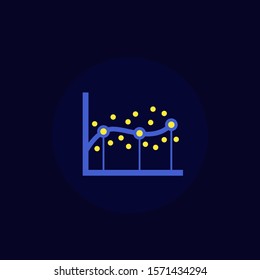 Regression Analysis Icon, Flat Vector