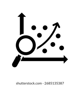 Regression Analysis Icon Glyph Vector Illustration