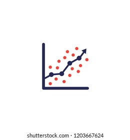 Regression Analysis Icon With Graph