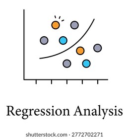 Regression Analysis Icon Illustrating Data Modeling Statistical Trend Prediction
