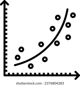 regression analysis icon vector data symbol